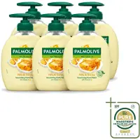 Palmolive 6 x – Handzeep – Melk & Honing – 300 ml - Wasstrips - Handzeep - Melk En Honing - Voedende Handzeep - Natuurlijke Handzeep - Crème Handzeep