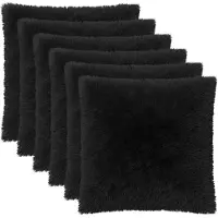 vidaXL Kussensloop 6 st HEERLEN Zwart 80 x 80 cm PV Fleece