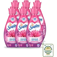 Soupline 6 x – Wasverzachter – Infinite Freshness Floral Happiness – 800 ml - Wasstrips - Wasverzachter - Frisheid - Geur - Zachtheid - Wasgoed