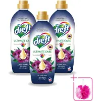 Dreft 3 x – Wasverzachter – Ultimate Care Intense Dark – 40 Wasbeurten - Bulkverpakking - Wasverzachter - Douchemop - Kleurbescherming