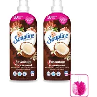 Soupline 2 x – Wasverzachter – Verwarmende Kokosnoot & Witte Bloemen – 950 ml - Bulkverpakking - Wasverzachter - Douchemop - Kokosnoot