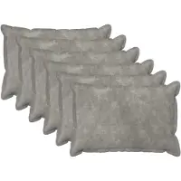 vidaXL Kussen met kussen HOUTEN 6 st Lichtgrijs Microfiber Fleece