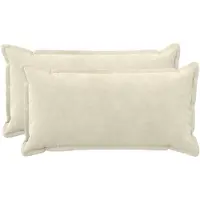 vidaXL Kussen met kussen HOUTEN 2 st Crèmekleurig Microfiber Fleece