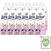Lenor 12 x Light - Wasverzachter - Jasmijnbloem - Fris & Zacht - 55 Wasbeurten - Grootverpakking - Vaatwasstrips - Wasverzachter - Jasmijn - Wasverzachter Jasmijn - Milde Frisheid - Zachte Was