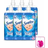 Soupline 6 x - Wasverzachter - Hemels Fris - 1350 ml - Bulkverpakking - Wasverzachter - Douchemop - Wasgoed