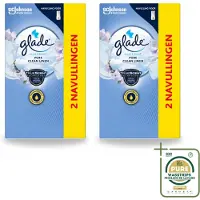 Glade 2 x - Touch & Fresh Navulling - Pure Clean Linen - 2 × 10 ml - Wasstrips - Luchtverfrisser - Geur - Frisheid - Geurverspreiding - Geurhoudend