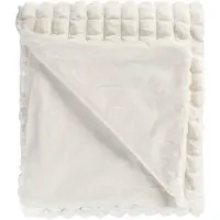 Padiro woonplaid - 150 x 200 cm - Ivoor - Reliëfstructuur - Polyester