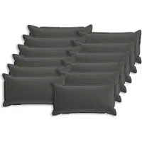vidaXL Kussen met kussen HOUTEN 12 st Antraciet Polyester