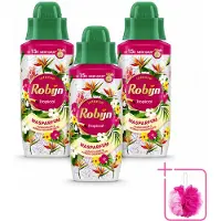 Robijn 3 x – Wasparfum – Tropical – 342 ml - Bulkverpakking - Wasparfum - Douchemop - Tropisch