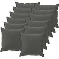 vidaXL Kussen met kussen HOUTEN 12 st Antraciet Polyester