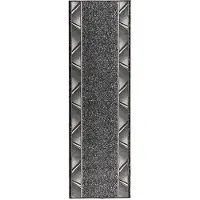 vidaXL - Lopers - Tapijt - FLORNES - Geweven - Grijs - Zigzag - 67 - x - 400 - cm - PP - 7 - mm