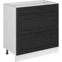 Vicco Keukenonderkast R-Line Antraciet landelijk/Wit 80 cm met 3 laden zonder werkblad, Model 72343