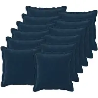 vidaXL Kussen met kussen HOUTEN 12 st Blauw Microfiber Fleece