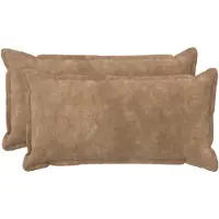 vidaXL Kussen met kussen HOUTEN 2 st Taupe Microfiber Fleece