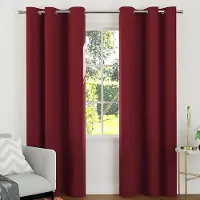 Ce Encasa Thermo Verduisterende Gordijnen Eyelet - Bordeaux Rood (2 stuks)