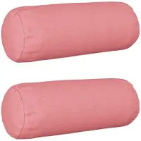 vidaXL - Kussensloop - 2 - st - HEERLEN - Roze - Diam. - 15 - x - 40 - cm - Stof