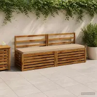 vidaXL 1-delig Bankkussen VUGHT 100% Polyester Zand 180 x 40 x 5 cm