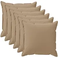 vidaXL Kussen met kussen HOUTEN 6 st Taupe Polyester