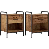vidaXL Nachtkastje 2 st Oud hout 40 x 30 x 50 cm Bewerkt hout