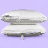 Queens Amber hoofdkussen set - boxmodel - GRS gerecyclede Comfort-O-Bol vulling - 100% katoenen tijk - 800 gram – 63x53x3cm