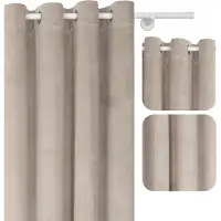 Voppi Luxe Velours Gordijn 140x250cm - Licht Beige, Verduisterend