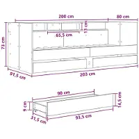 vidaXL Dagbed met lade met plank met opslag Sonoma Eiken Bewerkt hout