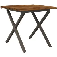 vidaXL Eettafel met levendige rand 80 x 80 x 75 cm Massief Acacia Hout