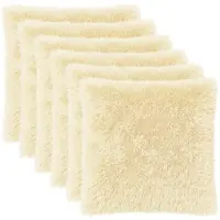 vidaXL Kussensloop 6 st HEERLEN Crèmekleurig 55 x 55 cm PV Fleece