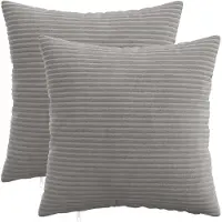 vidaXL Kussensloop 2 st HEERLEN Lichtgrijs 35 x 35 cm corduroy