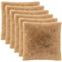 vidaXL Kussensloop 6 st HEERLEN Taupe 60 x 60 cm PV Fleece