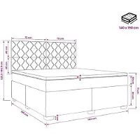 vidaXL Boxspringbed met matras Donkergrijs 140 x 190 cm Fluweel