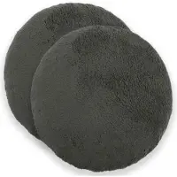 vidaXL Kussensloop 2 st HEERLEN Donkergrijs Ø 60 cm Bouclé