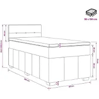vidaXL Boxspringbed met matras, donkergrijs, 90 x 190 cm, gestoffeerd