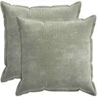 vidaXL Kussensloop 2 st HOUTEN Groen 55 x 55 cm Chenille Stof