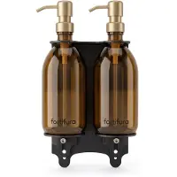 FortiFura Calvi Zeepdispenser - 500ml - set van 2 - houder - geborsteld messing (goud) SW1482378/SW1569668