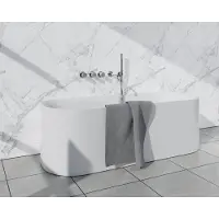 FortiFura Nebbio Badcombinatie-set - thermostaatkraan - wandaansluitbocht met handdouchehouder - gladde doucheslang - staaf handdouche - uitloop - chroom
