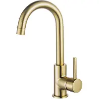 FortiFura Calvi wastafelkraan - opbouw - met draaibare uitloop - PVD - geborsteld messing (goud) SW809349