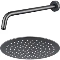 FortiFura Calvi Hoofddouche - 25cm - rond - wandarm 35cm - PVD - geborsteld gunmetal (antraciet) SW720556/SW720563