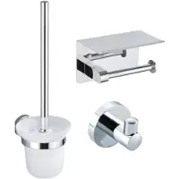 FortiFura Calvi Toiletset- toiletrolhouder- toiletborstel - handoekhaak - chroom SW639922/SW639924/SW1183056