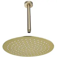 FortiFura Calvi Hoofddouche - 30cm - rond - plafondarm 20cm - PVD - geborsteld messing (goud) SW1139122/SW720557