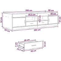 vidaXL Bedombouw met opslag Artisanaal eiken 80 x 200 cm Bewerkt hout