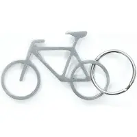 Kikkerland Porte-clés KR99 Décapsuleur en forme de vélo Argent