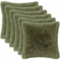 vidaXL Kussensloop 6 st HEERLEN Groen 30 x 30 cm PV Fleece