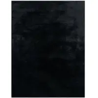 TT Home Woonkamer hoogpolig tapijt imitatiebont moderne effen kleuren pluizig zacht 140 x 200 cm Rechthoek 140 x 200 cm Rechthoek zwart