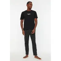Trendyol Pyjama lang zwart / wit