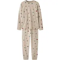 Name it Nachtkledij 'NKNVismas' beige / spar / bloedrood / wit