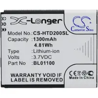 123accu HTC BA S840 / BA S850 / BL01100 accu (1300 mAh, huismerk)