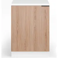 Blumfeldt Keukenkast met werkblad - Robuust 30 mm MDF-werkblad, Melaminegecoat, Naadloze vaatwasser-integratie, Duurzaam, Wit-eiken finish