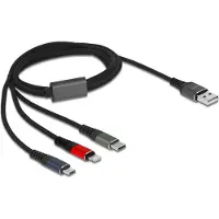 DeLOCK 87277 USB-kabel USB 2.0 USB-A stekker, USB-micro-B stekker, Apple Lightning stekker, USB-C 1.00 m Groen