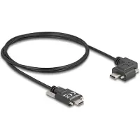 DeLOCK USB 2.0 Cable USB Type-C male with screws to USB Type-C male with screws angled left / right PD 3.0 60 W 1 m